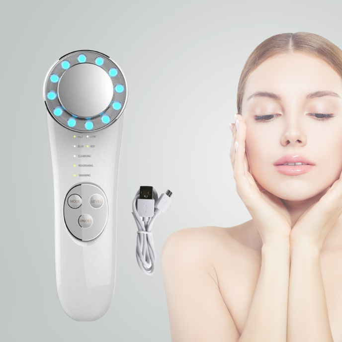 LUMILIFT Pro - 7 in 1 Gesichtsliftgerät mit EMS, Galvanik & Roter/Blauer Lichttherapie