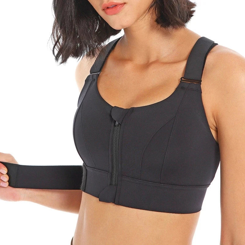 CROP - verstellbarer Front-Zip BH